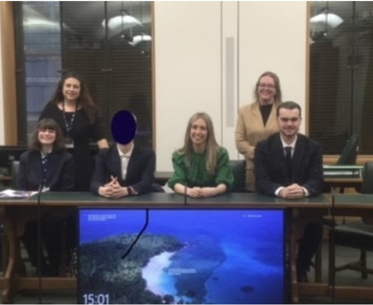 Students sat with Laura Trott in the Houses of Parliament