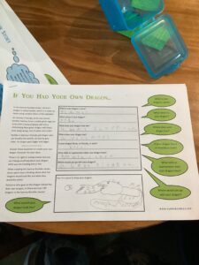A close-up photo of a worksheet that has been completed by a student from Milestone @ DPA during Kent School Games Literacy and PE Festival at Legends Sports in Gravesend, Kent.