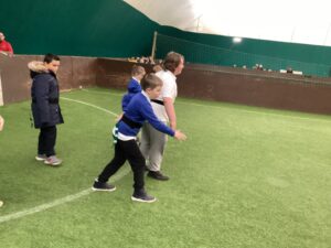 Students from Milestone @ DPA are pictured taking part in the Kent School Games Literacy and PE Festival at Legends Sports in Gravesend, Kent.
