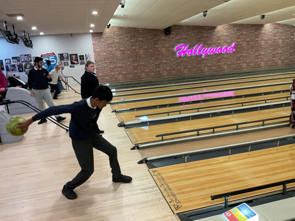Students bowling